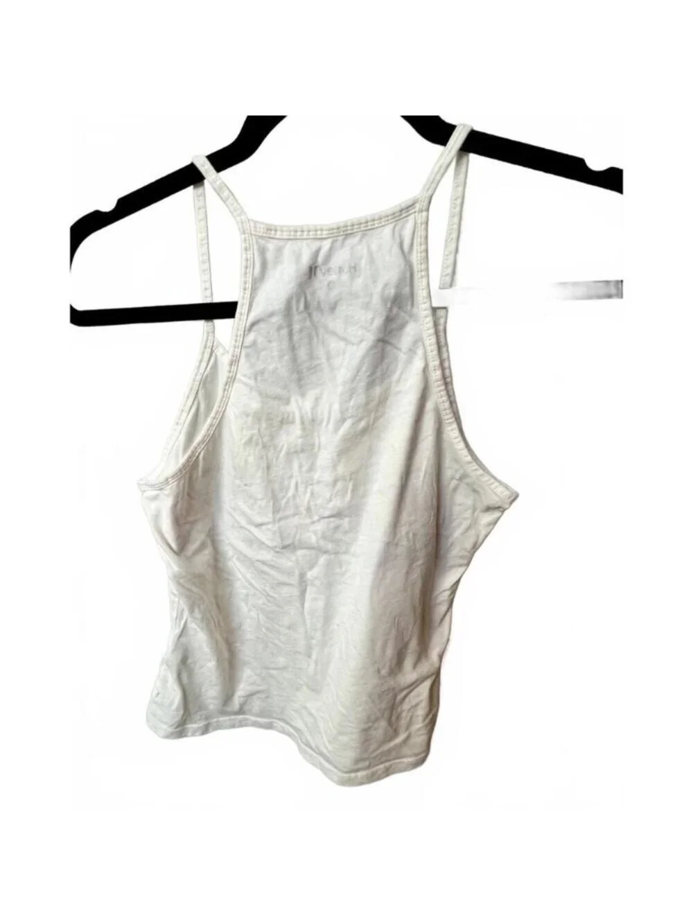 White, Tank Top With Ocean Design